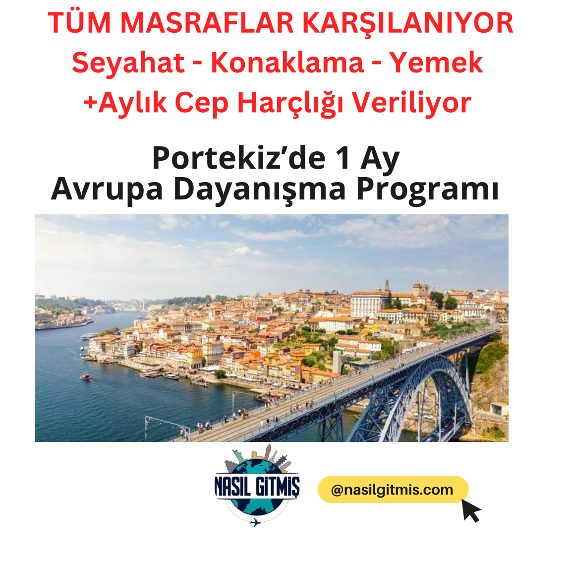 Portekiz’de 2 Ay Avrupa Dayanışma Programı (ESC – Ücretsiz) !