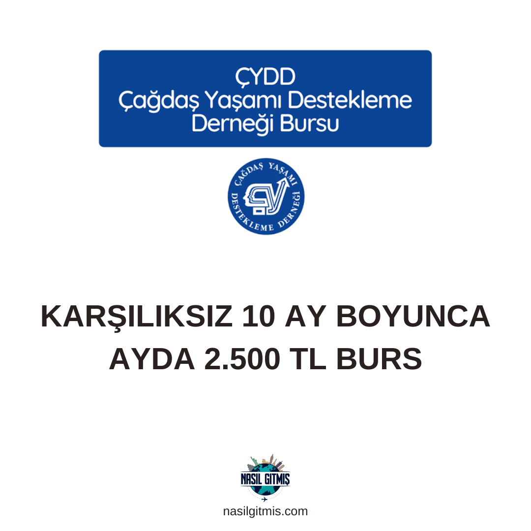Aylık 2.500 TL Burs – Çağdaş Yaşamı Destekleme Derneği (ÇYDD) 2025-2026 Burs Başvurusu